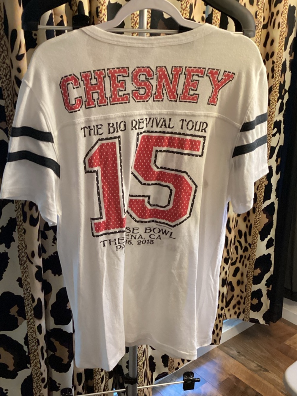 Alternative White Graphic 'Kenny Chesney' Short Sleeve Jersey Tee w/ #15